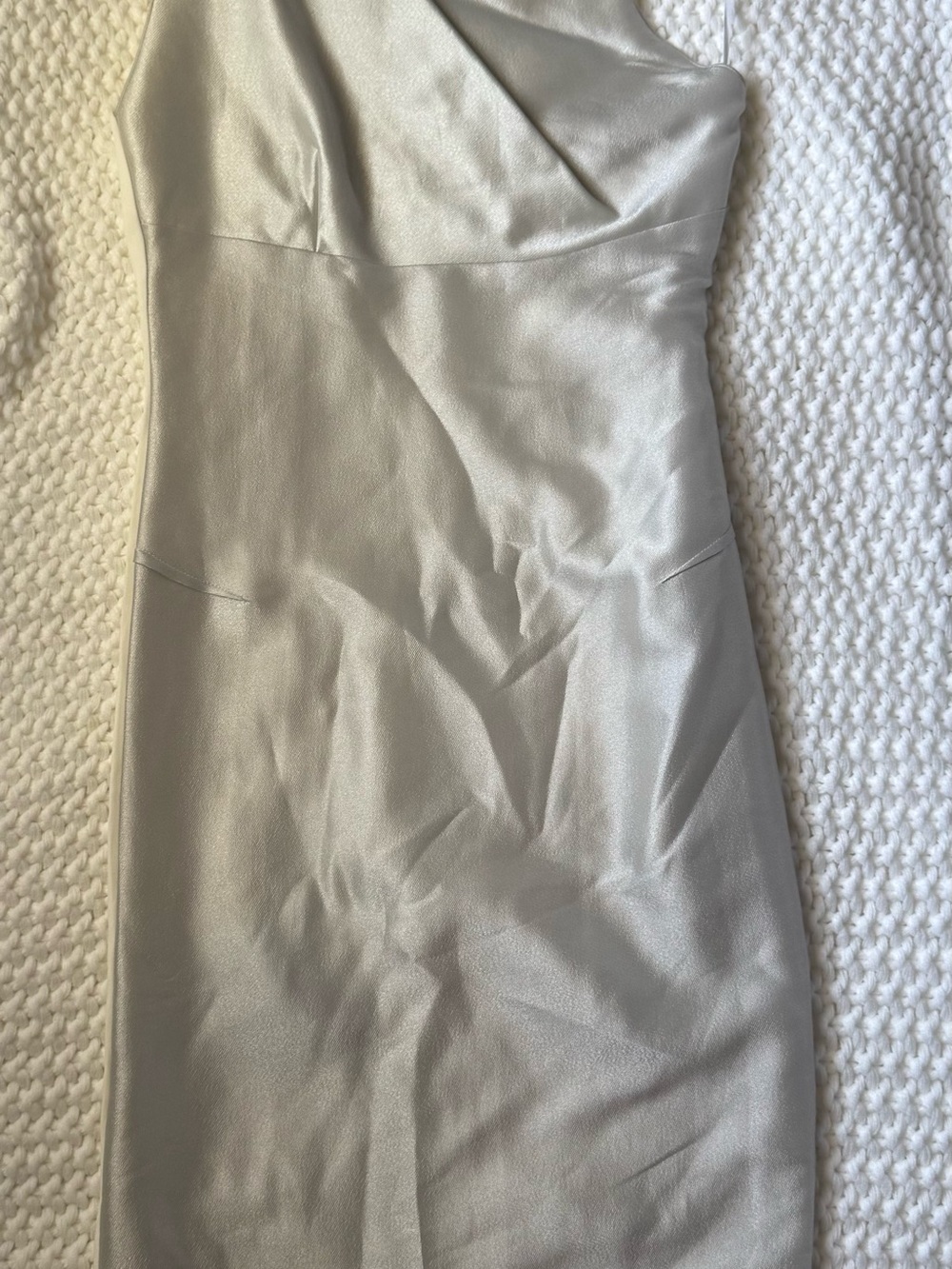 Roland Mouret One-Shoulder Silver Sheath Dress